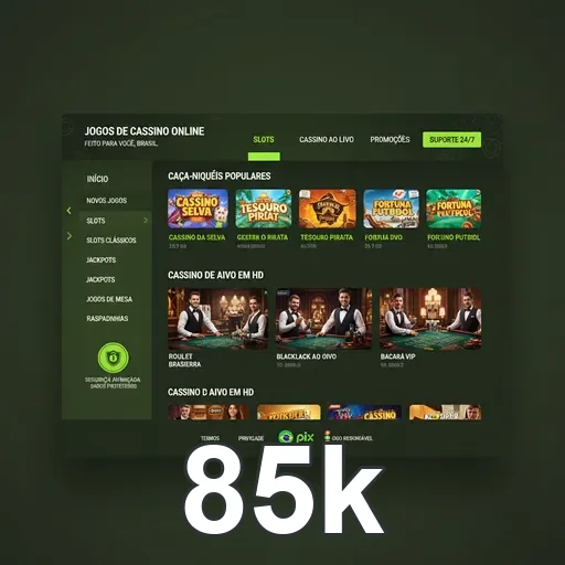 Tela de depósito seguro com Pix no 85k