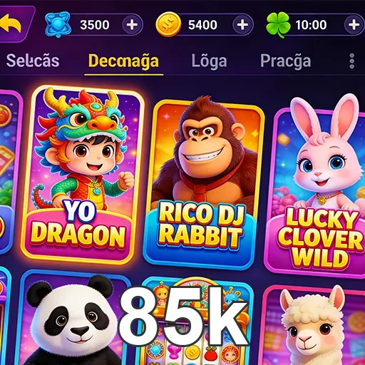 Interface da plataforma 85k no celular